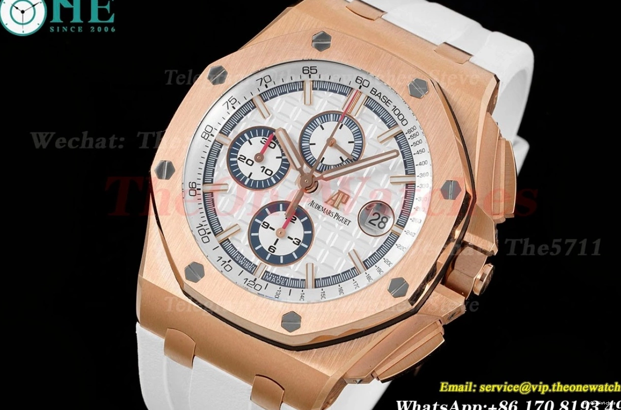 White JJF Royal Offshore 26408 White 44mm RU Oak RG A3126 0316